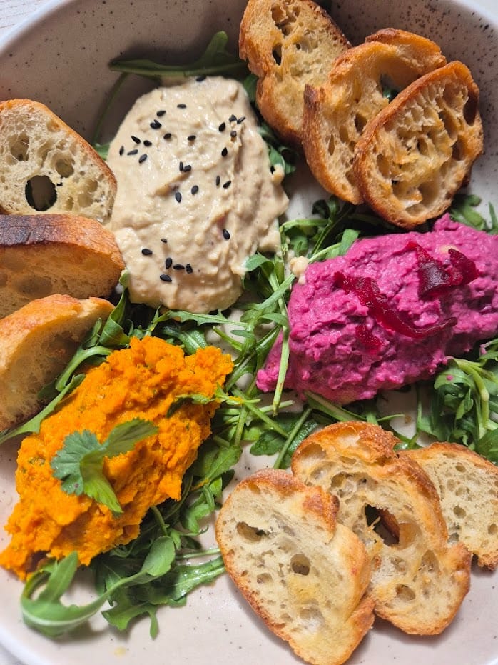 Tapas végétariennes Module Nantes, houmous et roquette